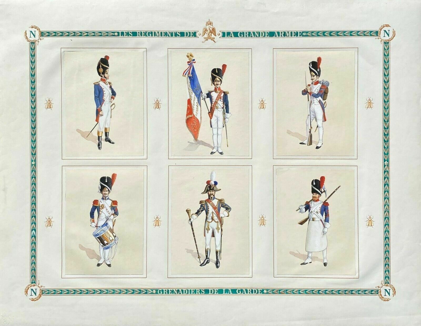 Napoleon – Aquarel Door Roger Burlet Vennay – Grenadiers Van De Napoleontische Garde
