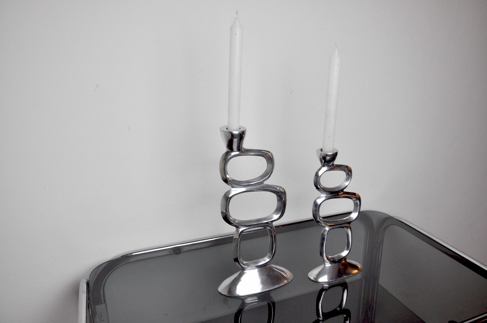 Pair Of Circle Candlesticks By Matthew Hilton, England, 1980 photo buy