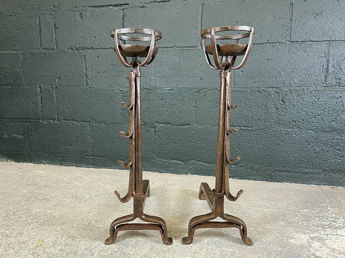 Pair Of French Wrought Iron Fire Dogs photo Home Fixtures