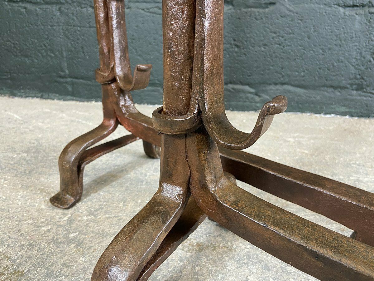 Pair Of French Wrought Iron Fire Dogs photo vintage