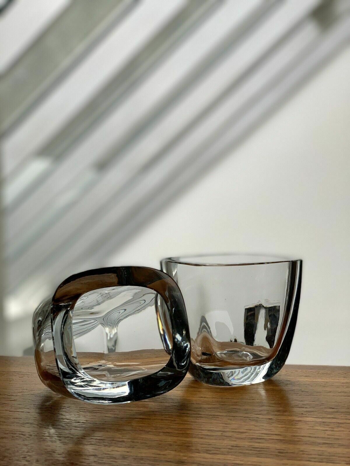 A Pair Of Mid Century Swedish Glass Strömbergshyttan Vases Asta Strömberg C1950 photo vinterior