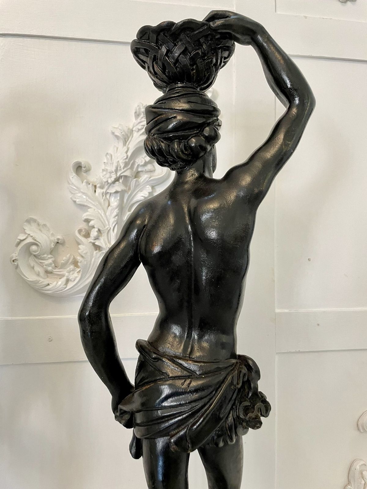 Fine Pair Of Antique Carved Ebonised Figures photo Home Decor