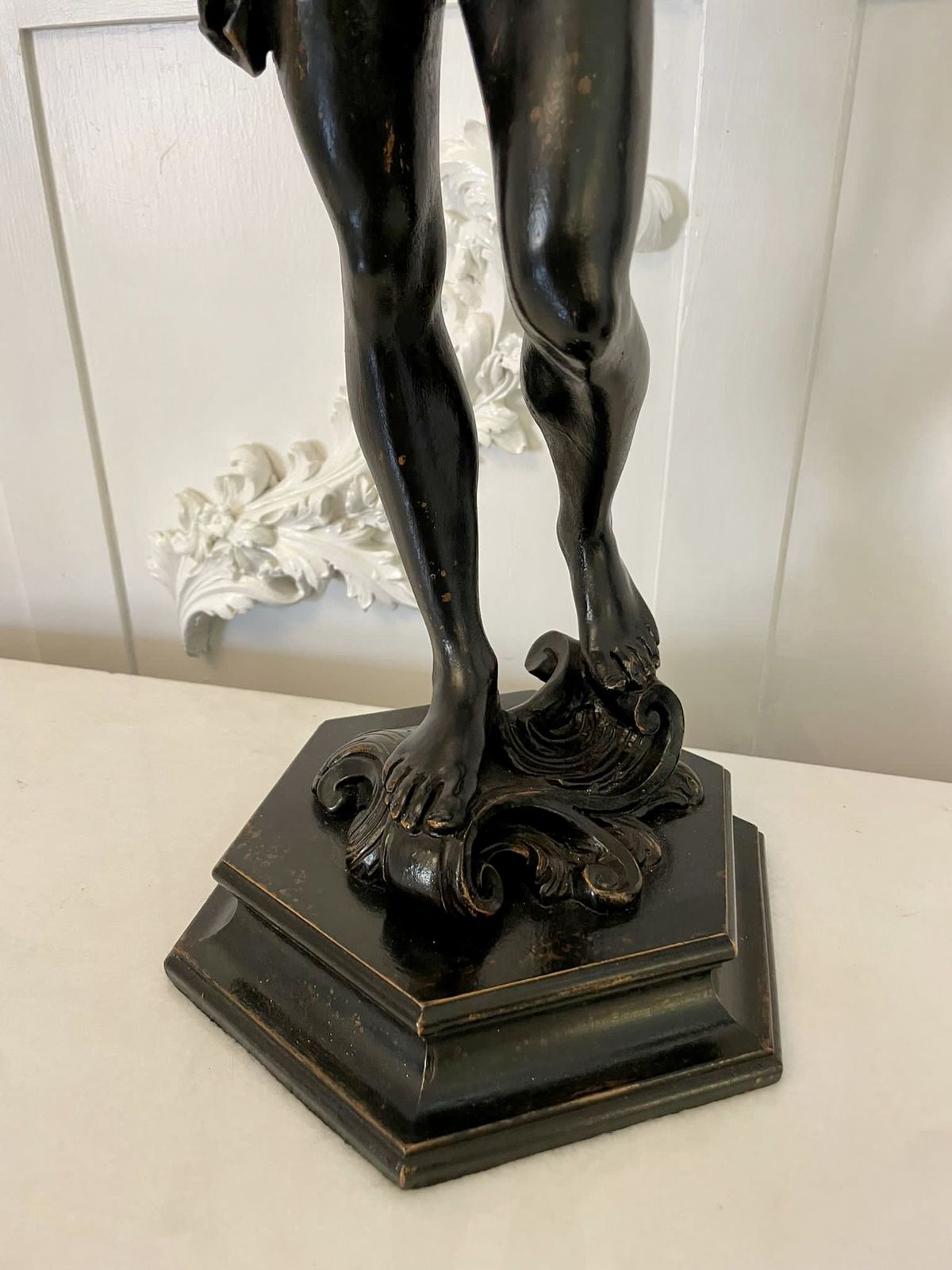 photo furniture Fine Pair Of Antique Carved Ebonised Figures