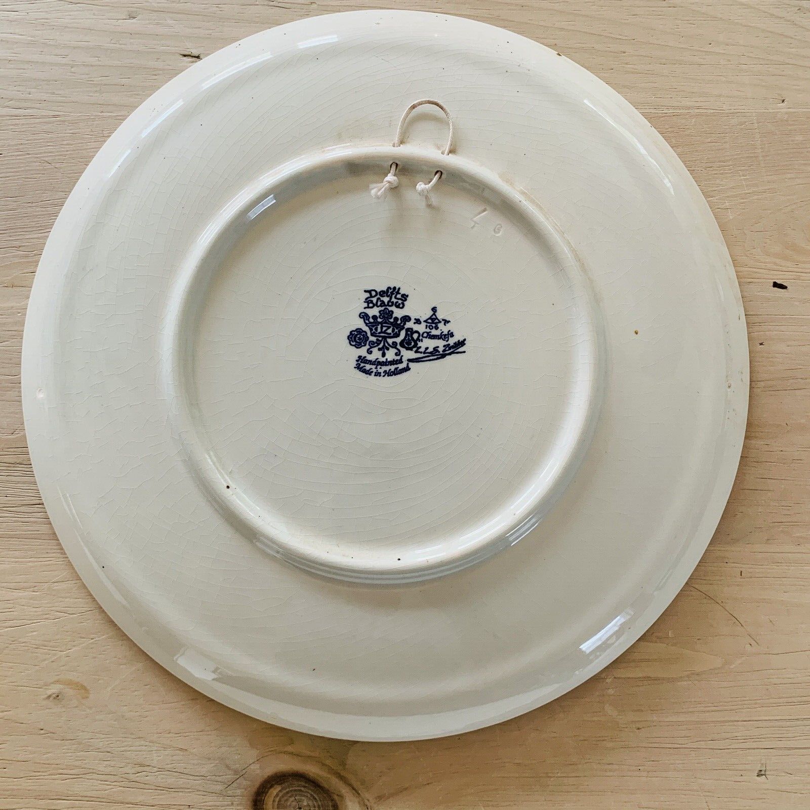 Vintage Delfts Blauw Chemkefa Xl Porcelain Wall Plate 1960’s 33cm Rare Design photo vintage