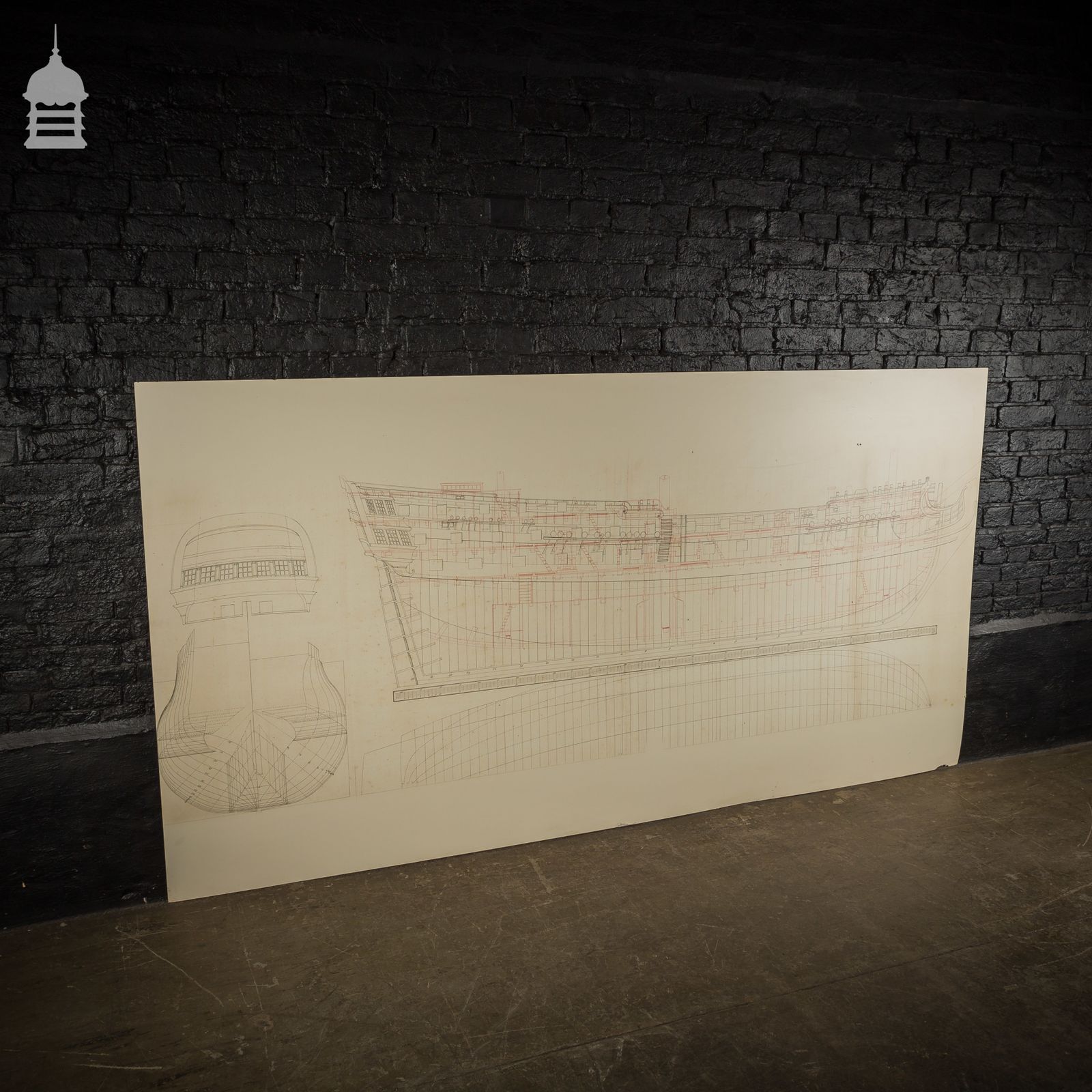 Huge Scale Diagram Of 3rd Rate Maritime Nautical War Ship photo buy