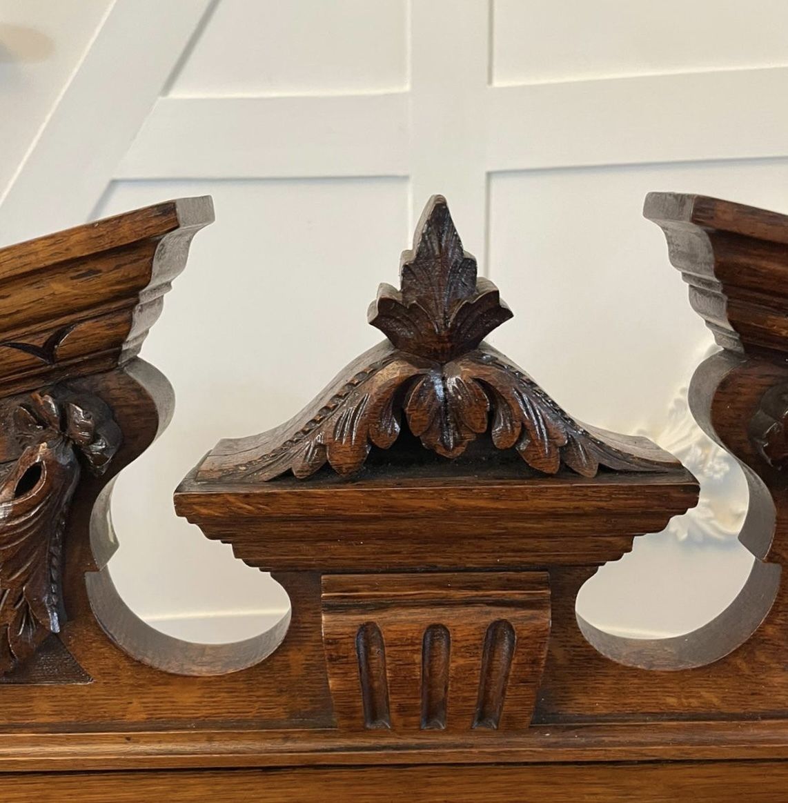 Quality Antique Carved Oak Dumbwaiter photo vintage