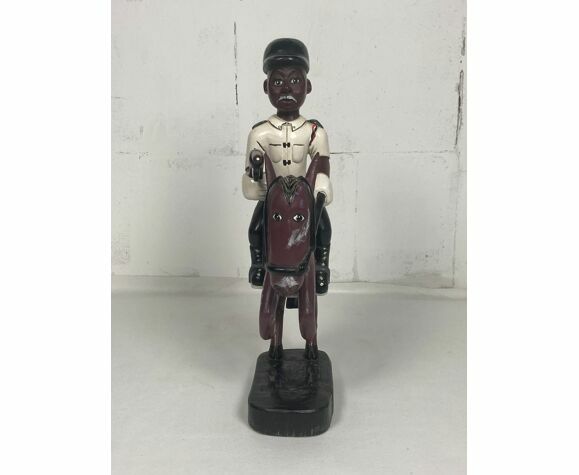 Set Of 3 Large African Baule Figurines Ivory Coast 1970s photo vinterior