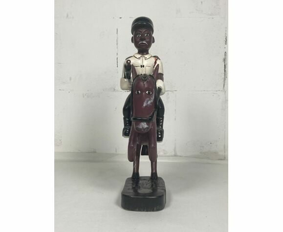 Set Of 3 Large African Baule Figurines Ivory Coast 1970s photo buy