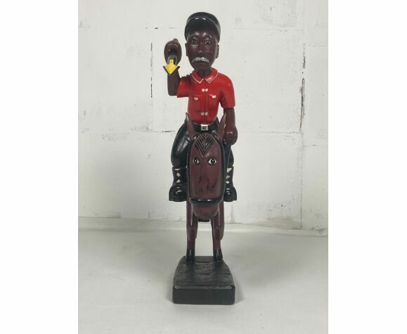 Home Decor Set Of 3 Large African Baule Figurines Ivory Coast 1970s photo