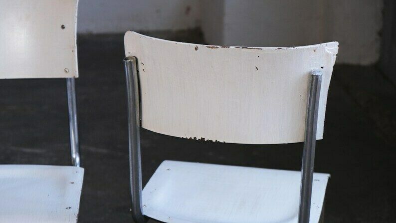 1 Of 3 Bauhaus Cantilever Chairs, White photo vintage
