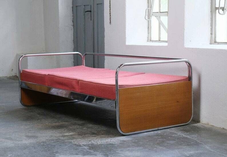Bauhaus Sofa / Daybed Made Of Chrome Plated Steel Tubes