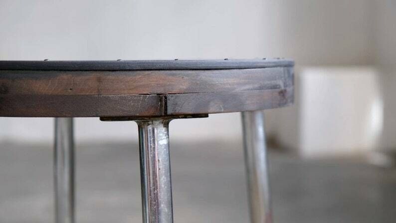 Round Bauhaus Stool In Chromed Tubular Steel, B77 Design photo vinterior