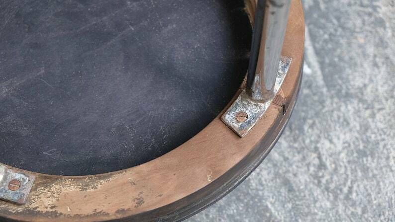 Round Bauhaus Stool In Chromed Tubular Steel, B77 Design photo vintage