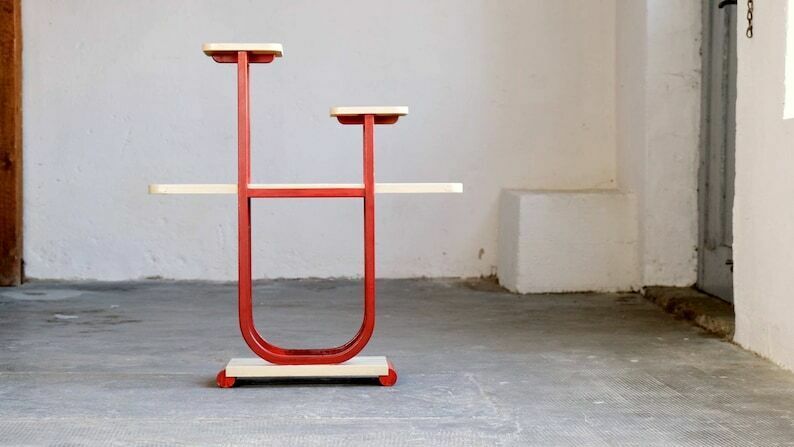 Art Deco Cake Stand / Bauhaus Plant Shelf Made Of Wood photo furniture