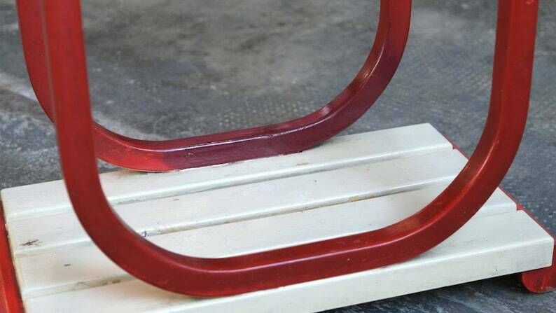 Art Deco Cake Stand / Bauhaus Plant Shelf Made Of Wood photo vintage