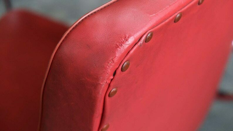 Bauhaus Armchair, Mauser Rs7 Cantilever Chair With Red Imitation Leather Covers (#2 Of 2) photo vintage