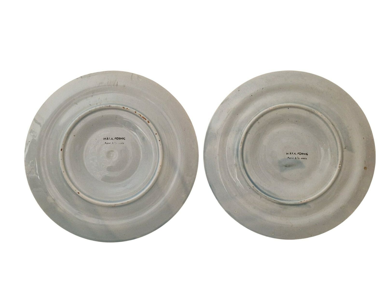 photo furniture Vintage French Pornic Oyster Plates, Set Of 2, Mid Century Ceramic Seafood Serving Platters