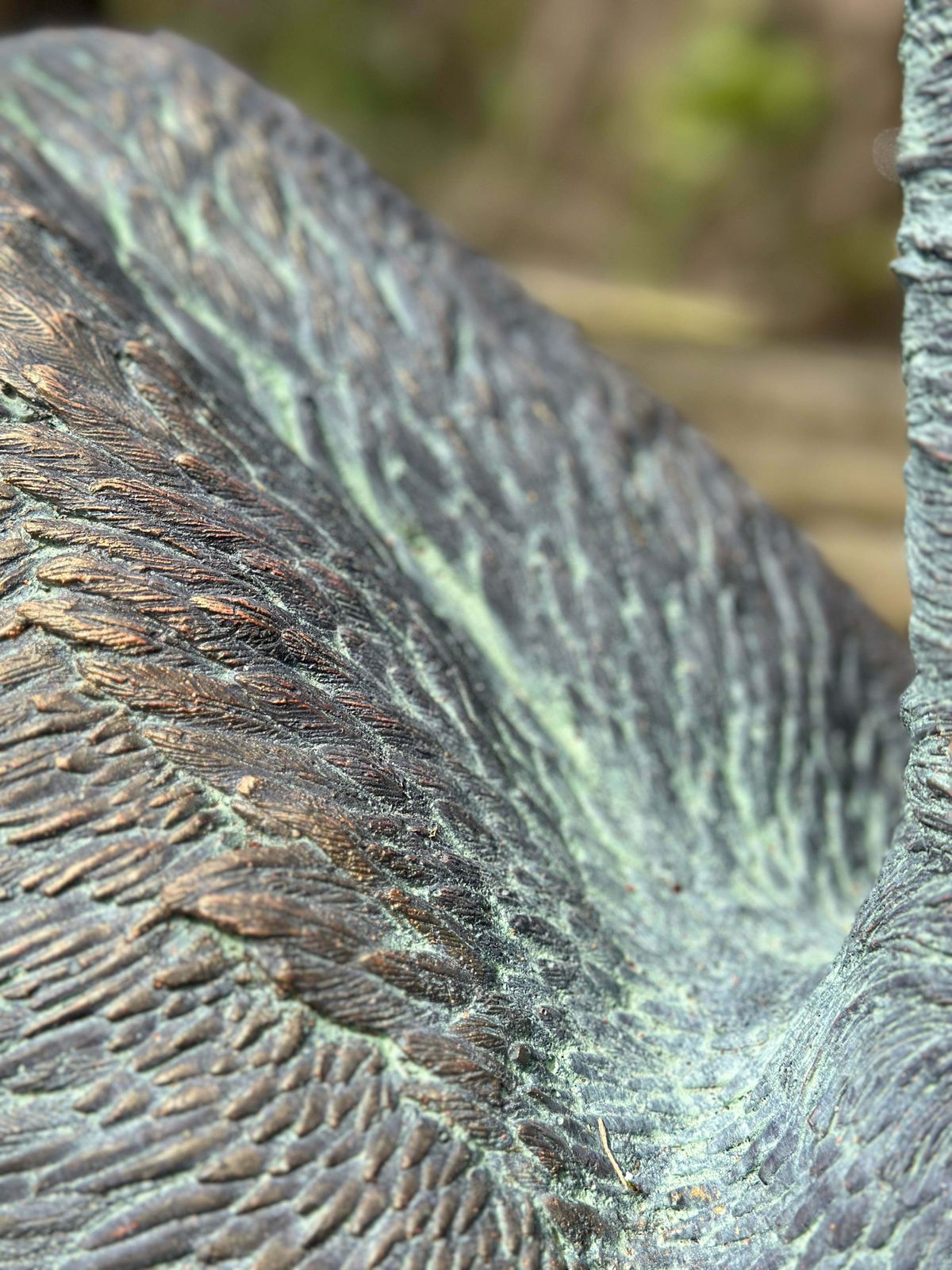 Beautiful Architectural Verdigris Bronzed Garden/Interior Sculpture/Statue Pelican With Fabulous Detailing photo vintage