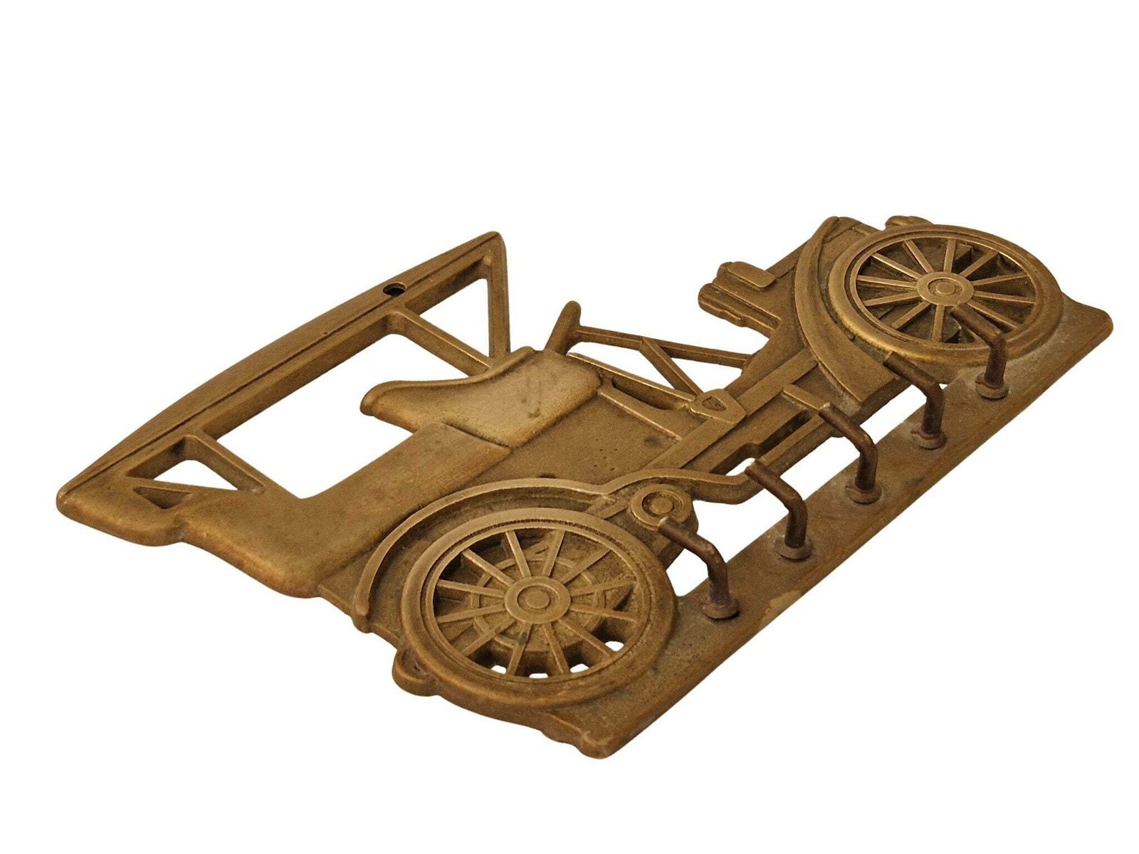 Brass Car Key Display Rack With 5 Hooks, Motorist Wall Hanging Decor photo 60.0