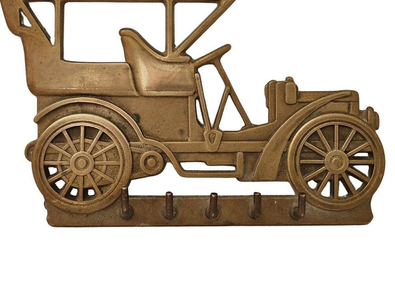 photo furniture Brass Car Key Display Rack With 5 Hooks, Motorist Wall Hanging Decor