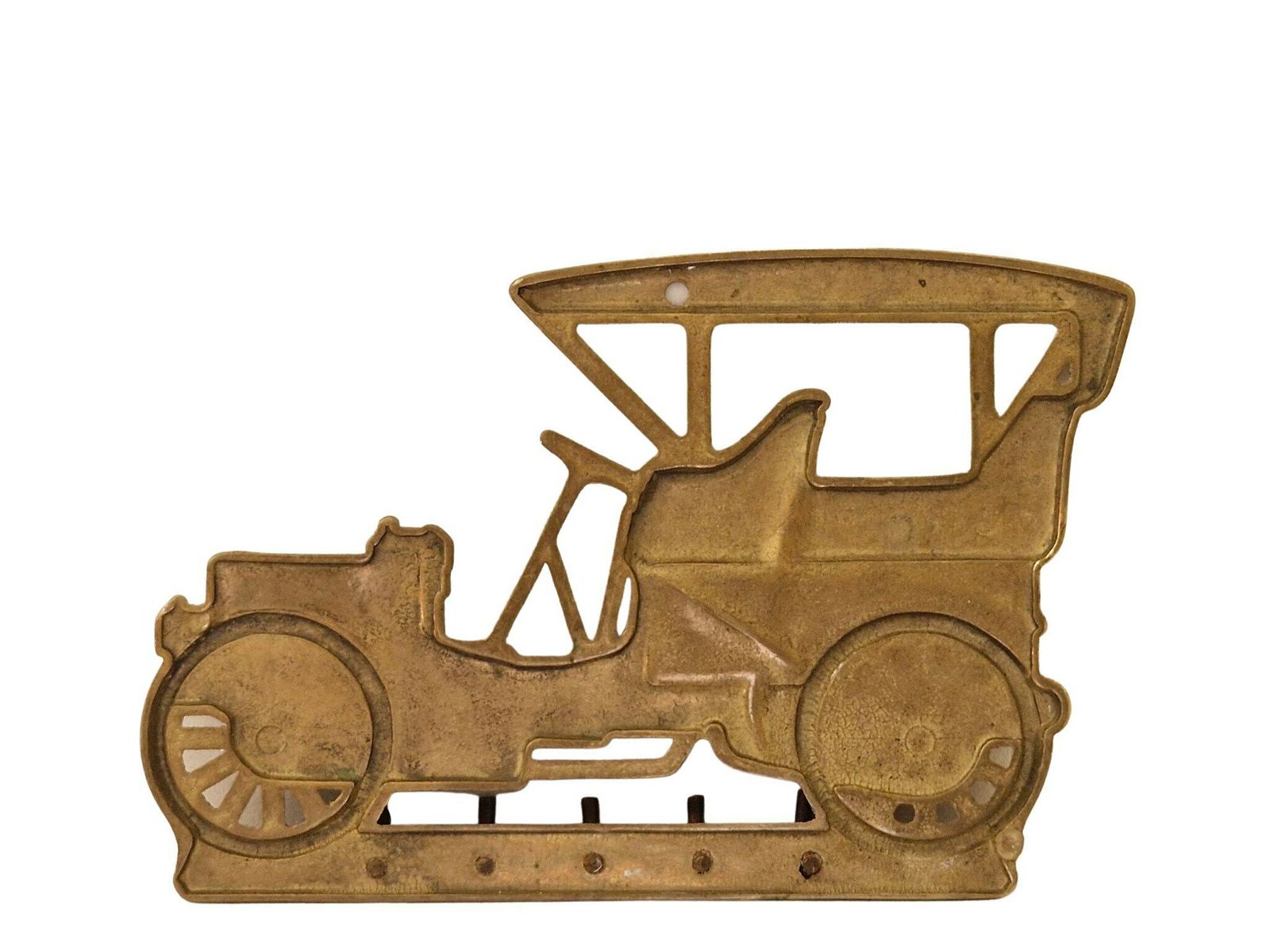 photo for sale Brass Car Key Display Rack With 5 Hooks, Motorist Wall Hanging Decor