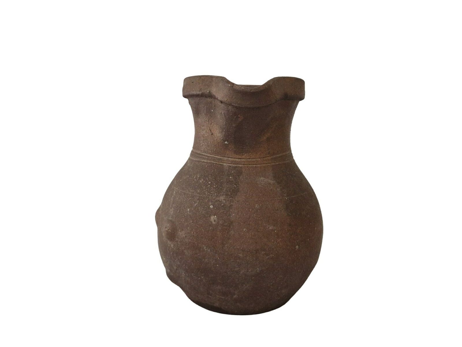 Antique French Salt Glazed Pottery Pitcher, Rustic Farmhouse Water Jug photo Home Decor