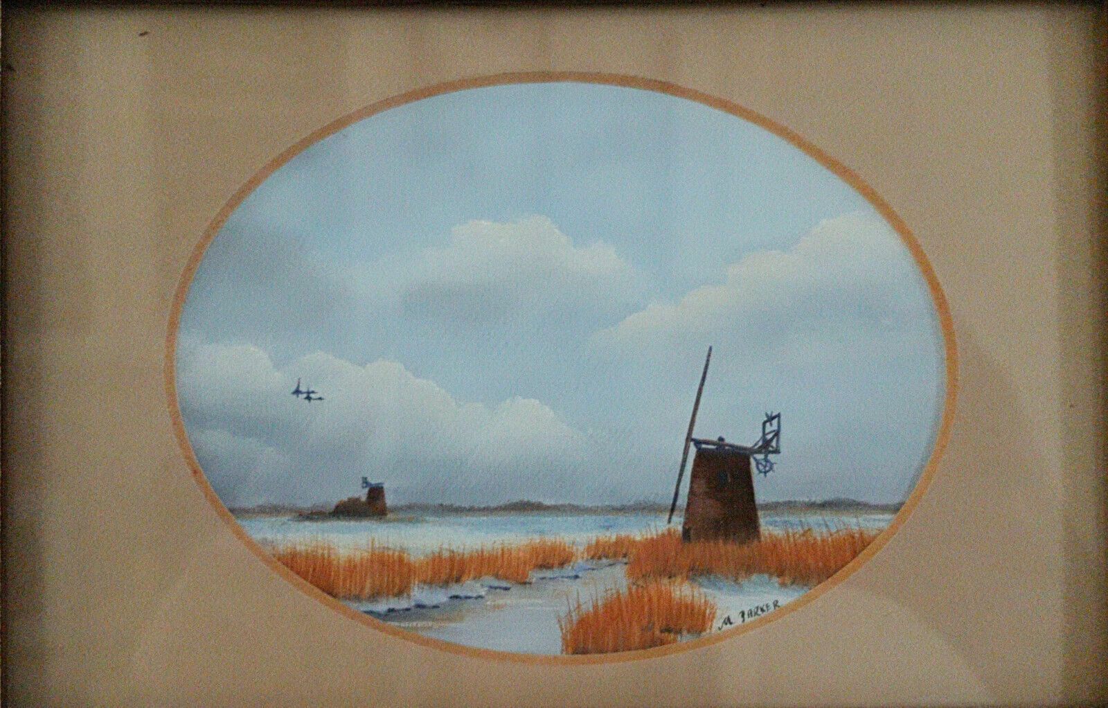 Oil On Board By Maureen Parker, Halvergate Marshes In Winter photo furniture