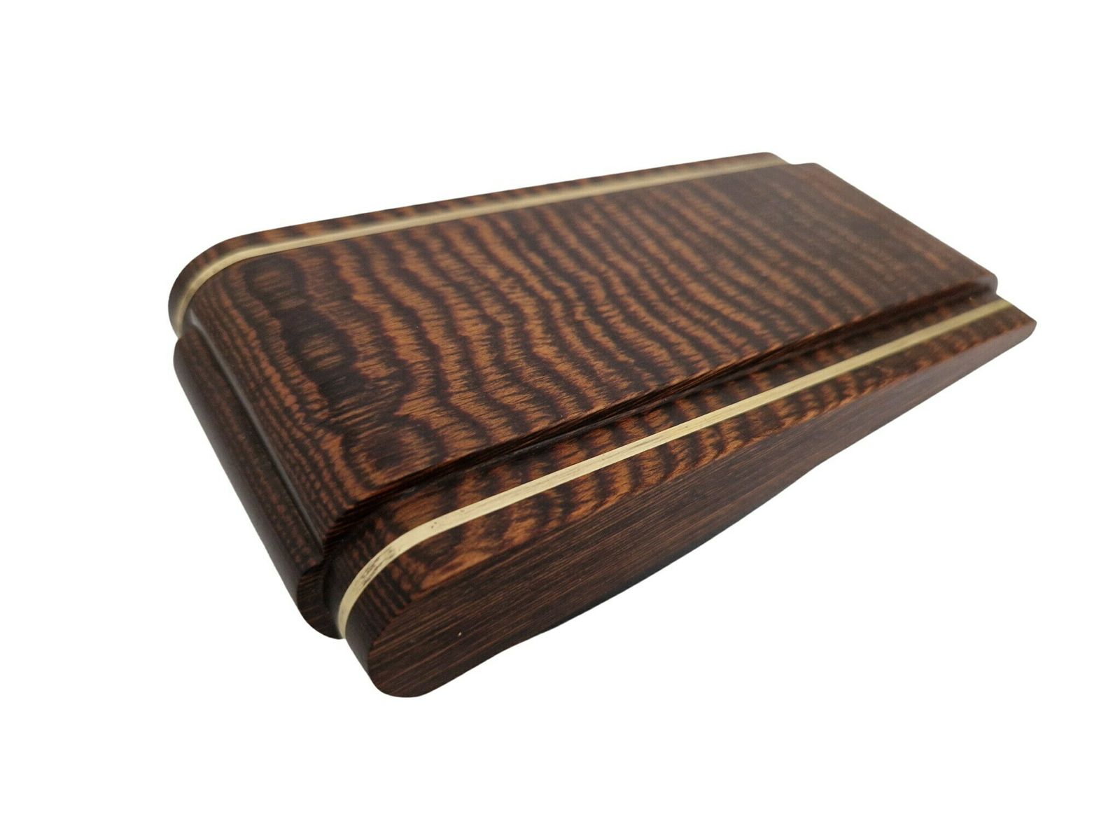 French Art Deco Macassar Ebony And Brass Ink Blotter, Antique Wood Desk Accessory photo furniture
