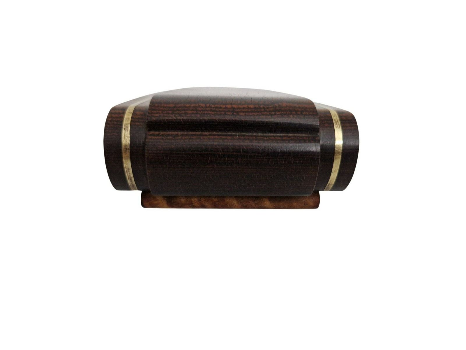 French Art Deco Macassar Ebony And Brass Ink Blotter, Antique Wood Desk Accessory photo buy