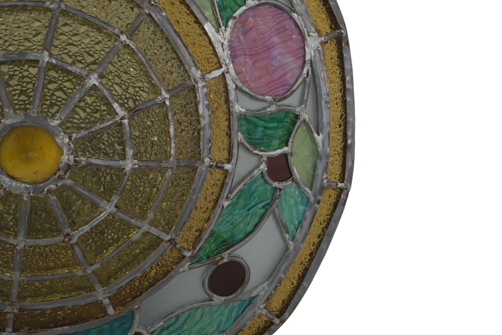 photo furniture Art Nouveau Stained Glass Pendant Light, French Antique Hanging Lamp Fixture