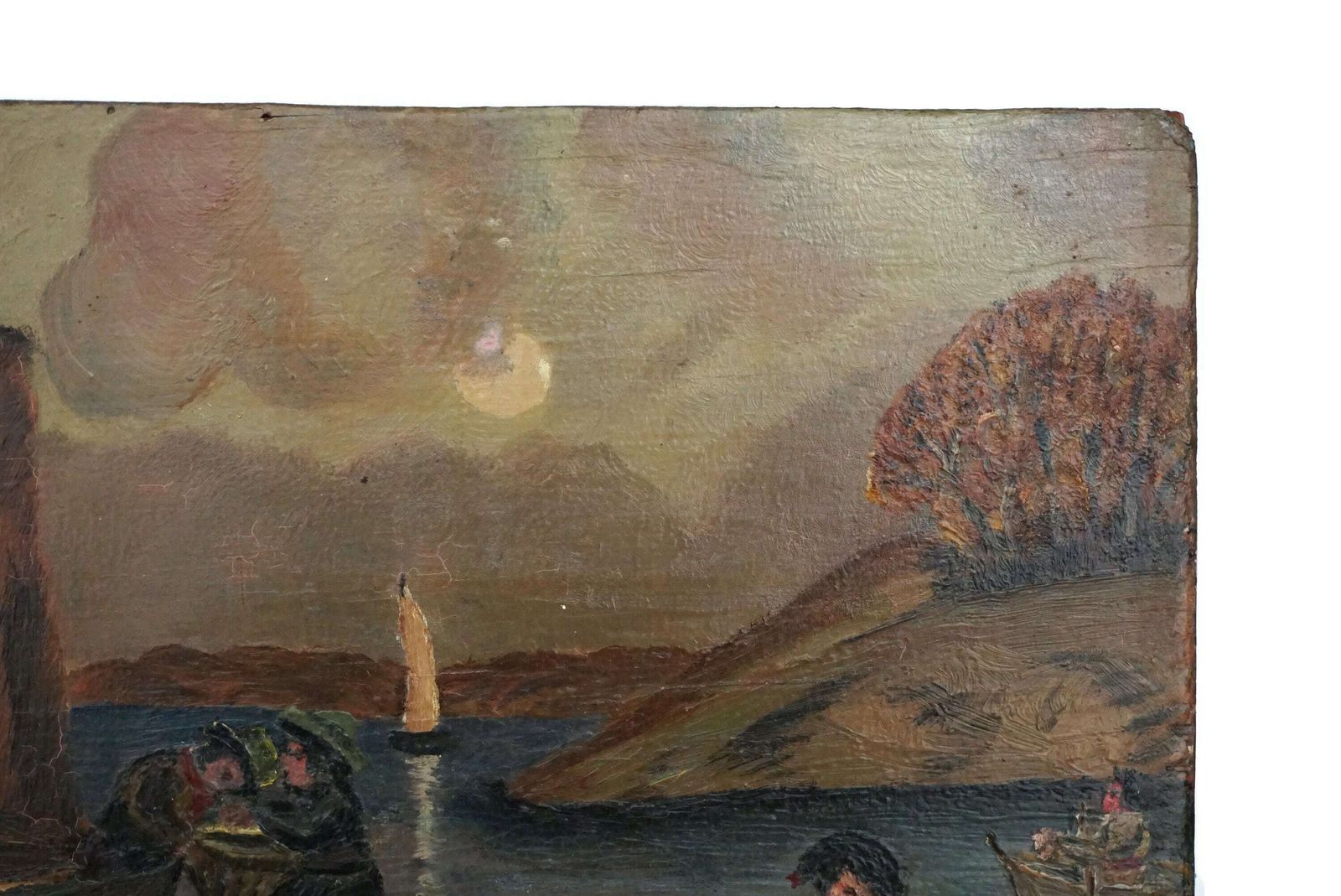 Fishing Boat And Fisherman Boat Painting, Original French Mediterranean Sea Coastal Art photo Art