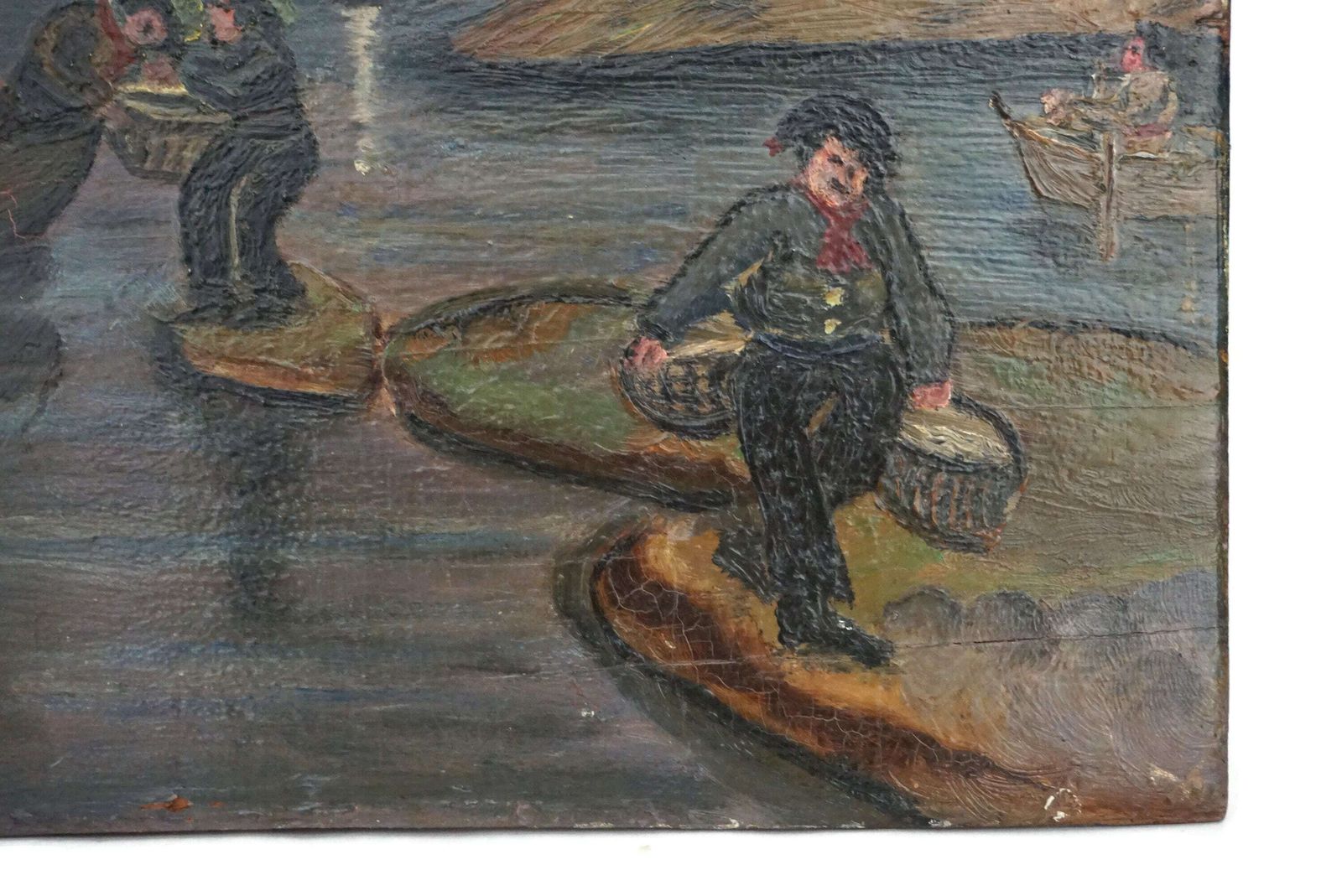 Schilderij Van Vissersboot En Visser, Frans Kustlandschap Aan De Middellandse Zee photo 173.0