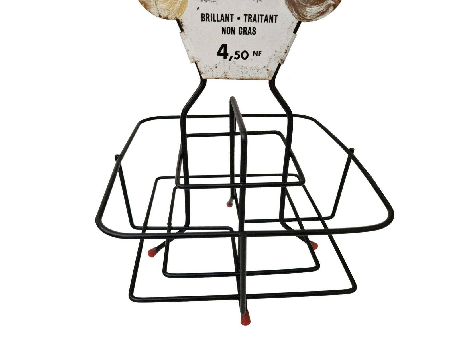1960s Hairdresser Advertising Display Stand & Cosmetics Caddy, French Mid Century Bio Brillantene Roja Sign photo 160.0
