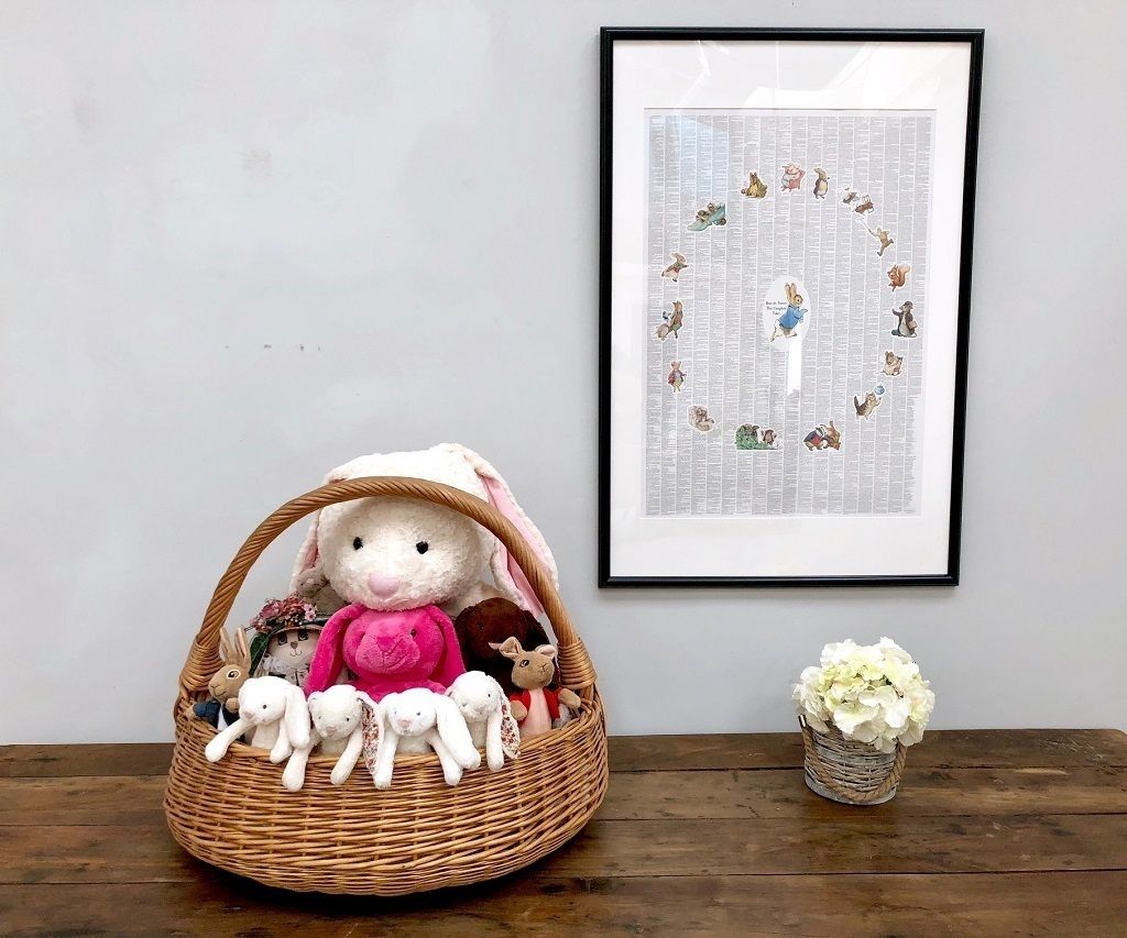 Large Round Vintage Wicker Basket (65cm Diameter)