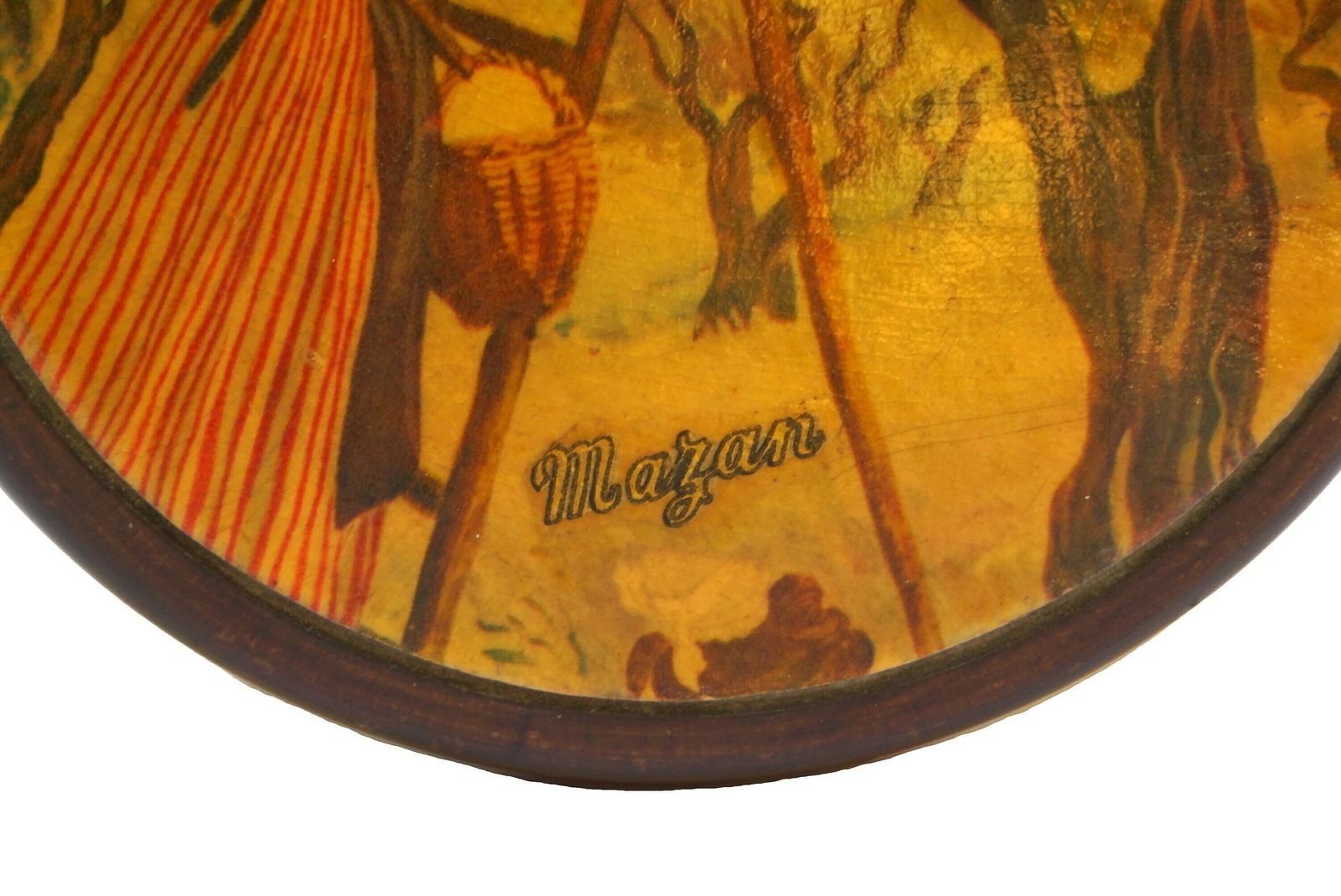 Provence Souvenir Wooden Box With Olive Tree And Arlesienne Lady, French Jewelry Trinket Dish photo buy