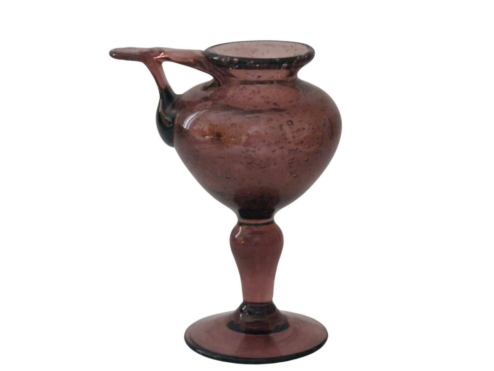 Biot Amethyst Handblown Glass Oil Lamp, Provence Decor