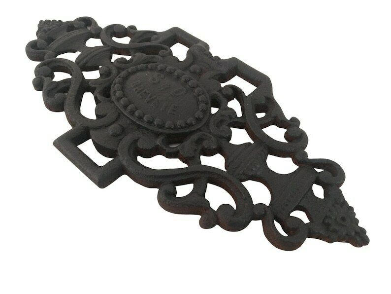 French Architectural Salvage Decor, Cast Iron Garden Gate And Garden Ornament Plaque photo buy