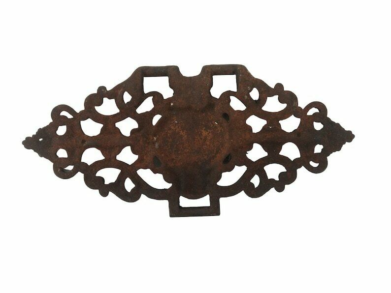 photo for sale French Architectural Salvage Decor, Cast Iron Garden Gate And Garden Ornament Plaque