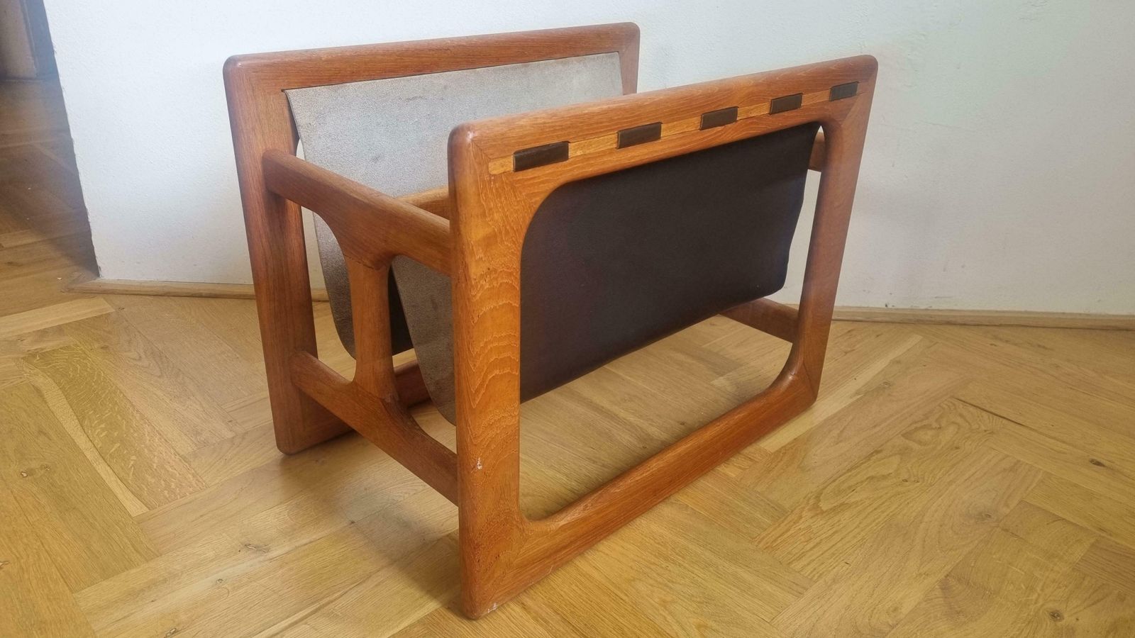 Midcentury Teak Magazine Rack, Salin Møbler, Aksel Kjersgaard, Denmark, 1970s photo for sale