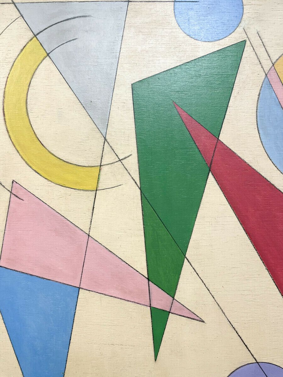 Abstract Painting On Board By Amilde Dupont photo for sale