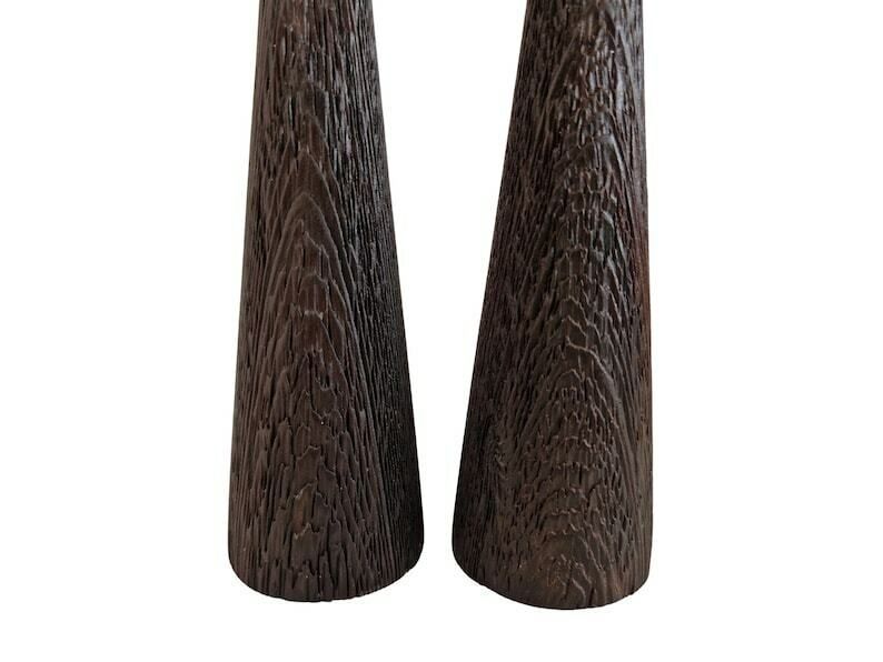 Mid Century Scandinavian Tulip Candleholders Pair, 1960s Modernist Candlesticks photo vintage