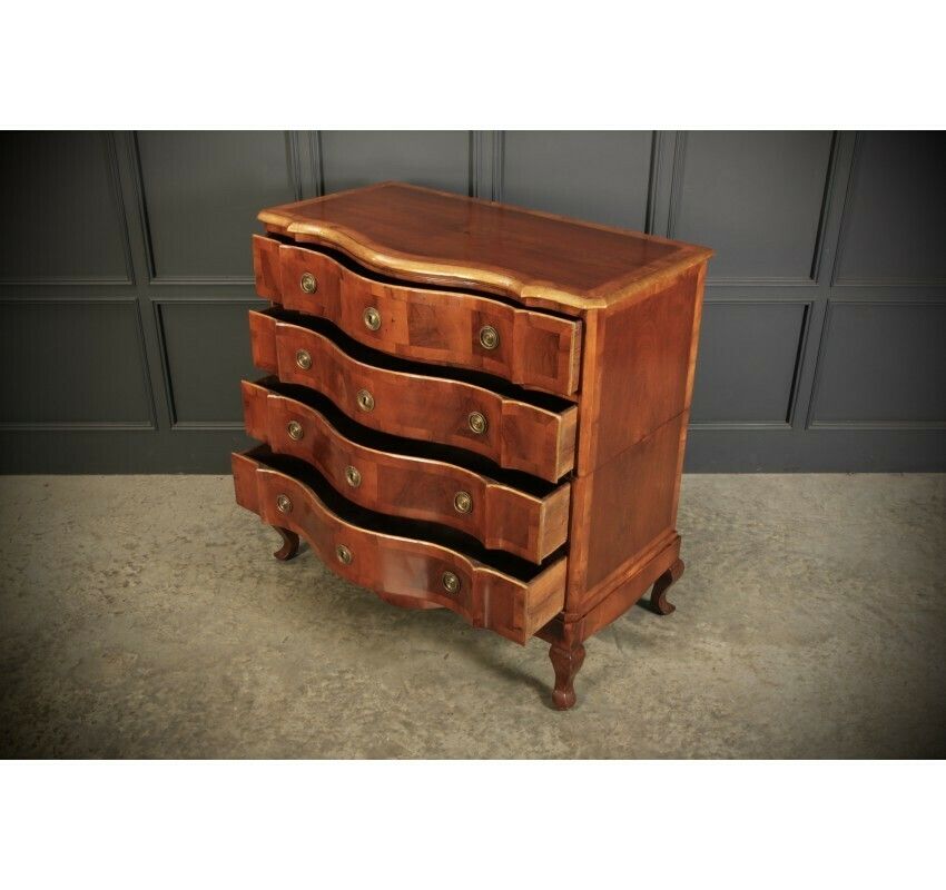 Large Walnut Serpentine Shaped Chest photo vintage