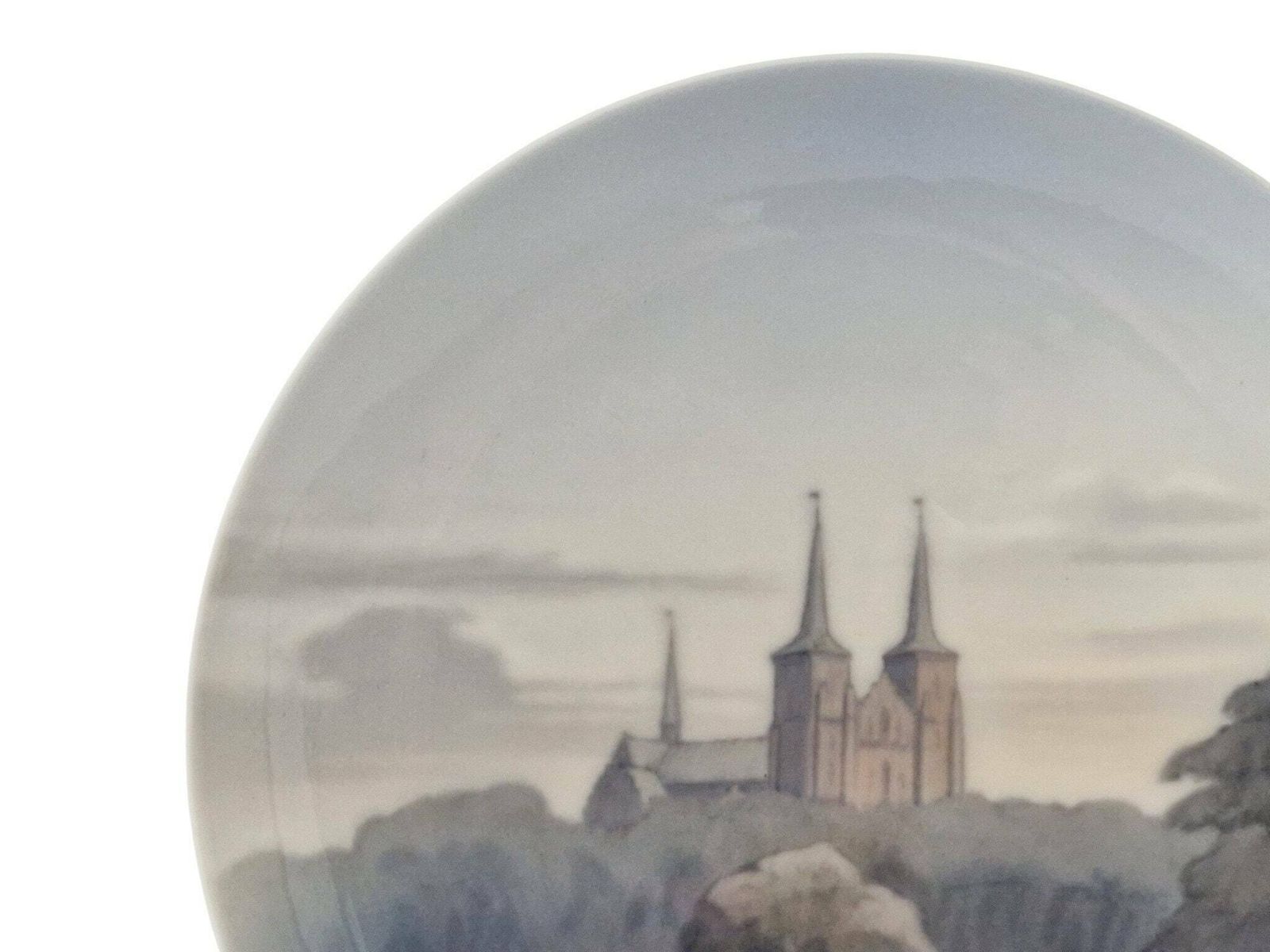 Royal Copenhagen Porcelain Plate With Roskilde Cathedral, Scandinavian Hand Painted Ceramic Wall Art photo buy
