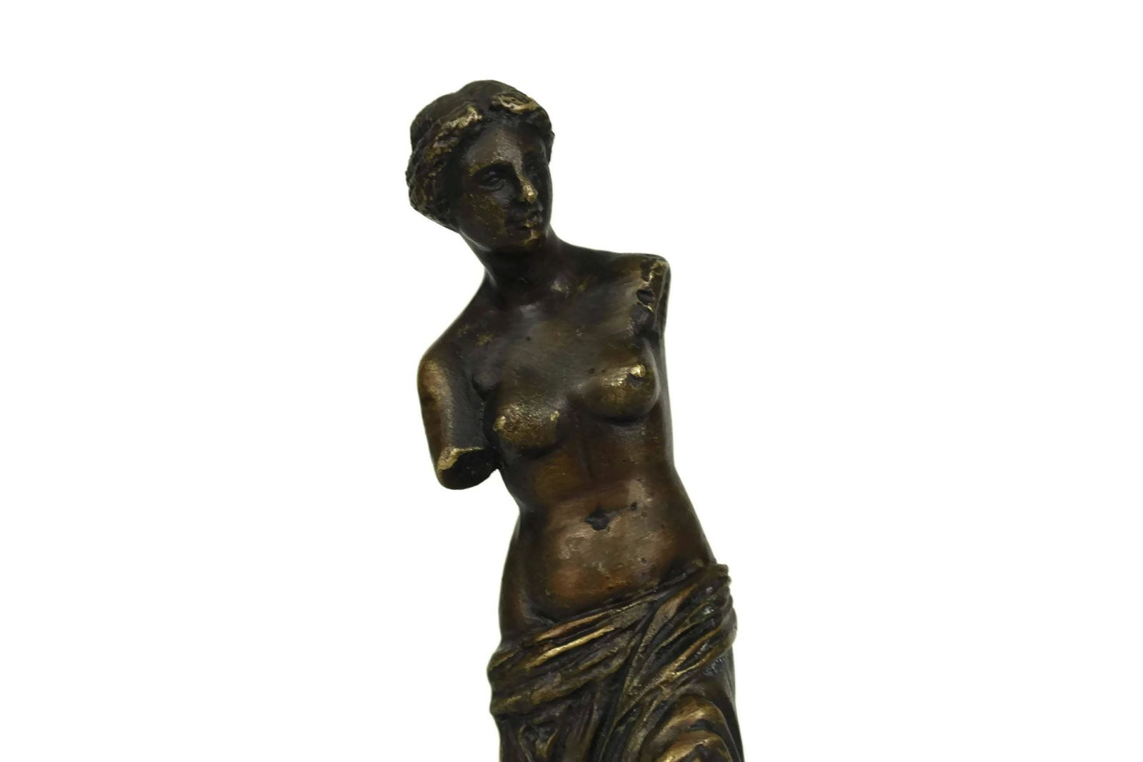 Venus De Milo Bronze Statuette, Greek Goddess Aphrodite Of Milos Figurine photo for sale