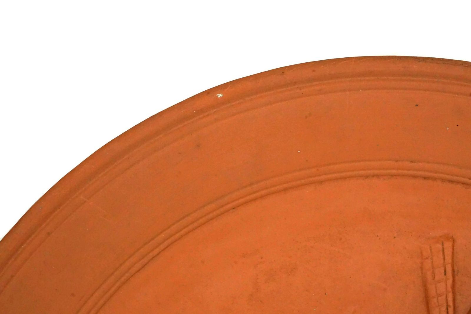 Provençaals terracotta decoratief wandbord, Frans Provençaals aardewerk souvenir photo vintage