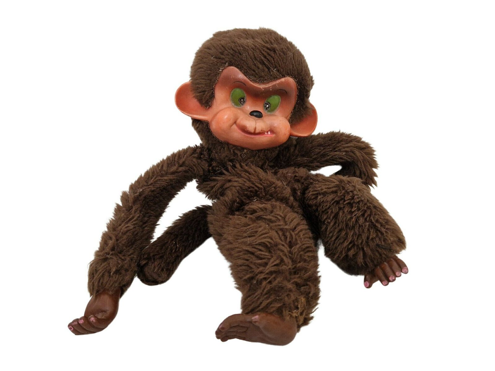 1960s Monkey Plush Toy With Rubber Face photo Home Decor