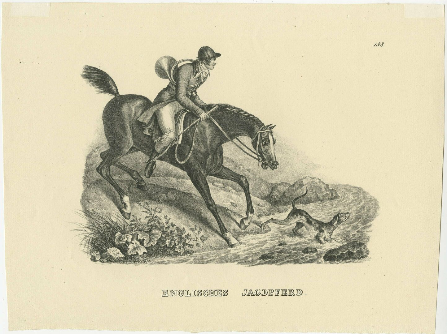 Set Of 2 Original Antique Prints Of English Horses photo furniture