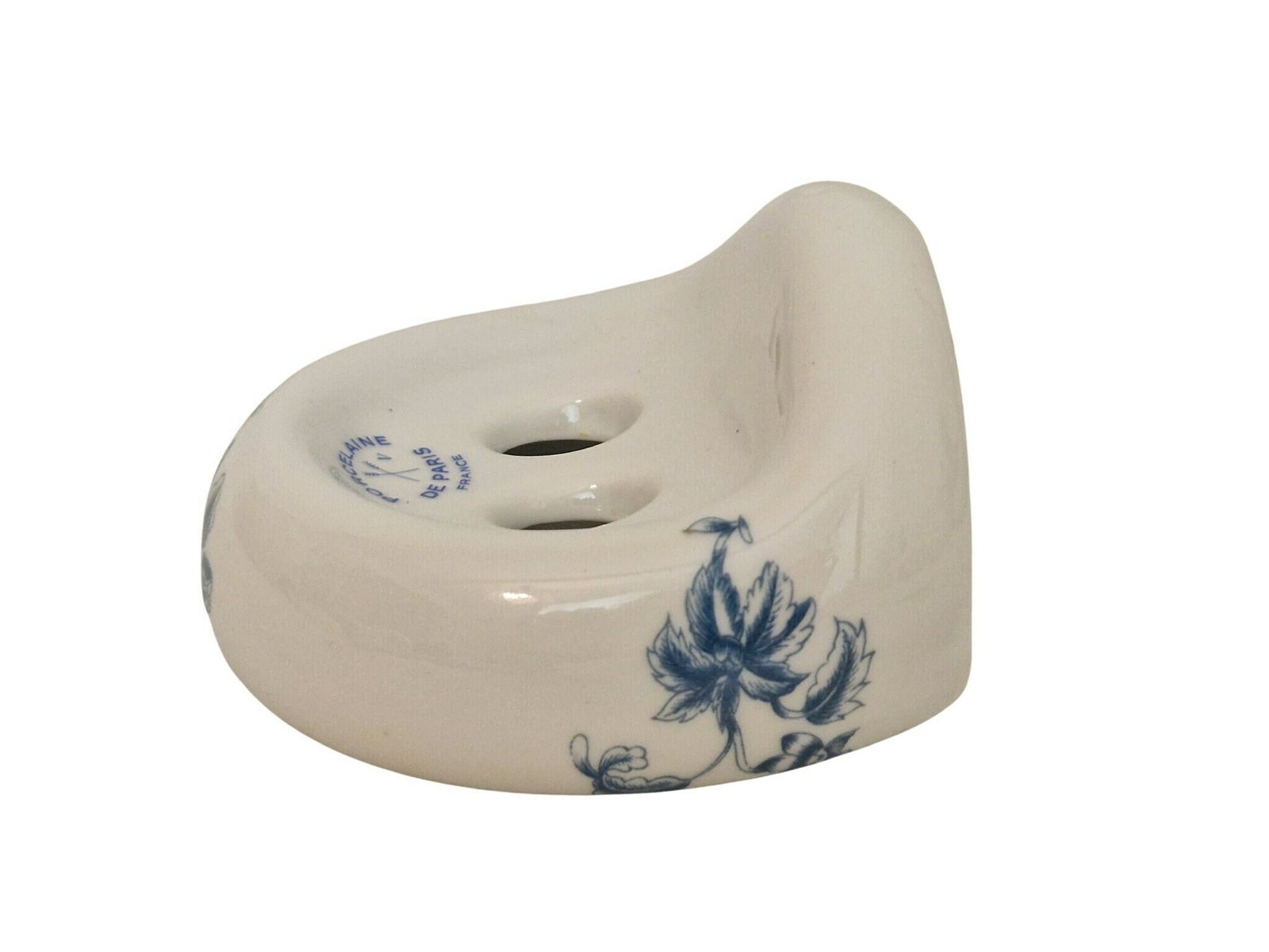 Paris Porcelain Bathroom Towel Hook And Toothbrush Holder Set, Romantic French White And Blue Bathroom Decor photo vinterior