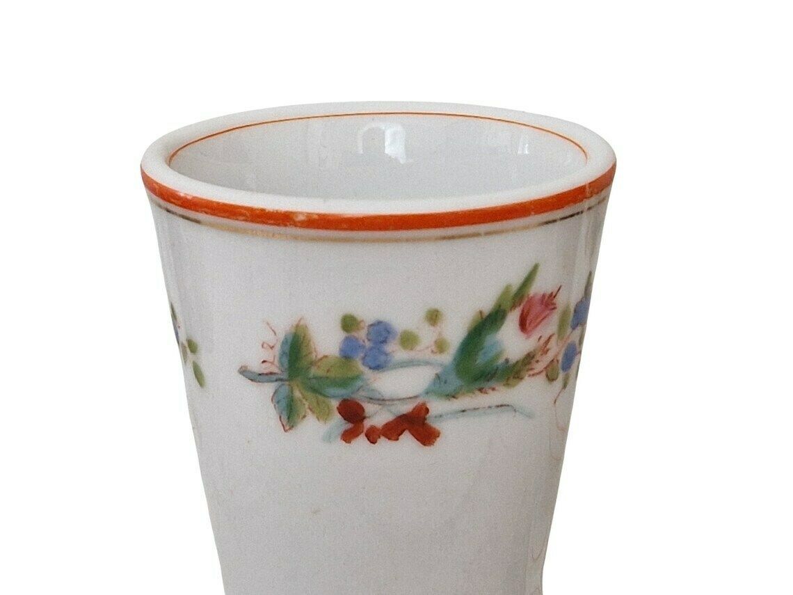 Antique French Porcelain Mazagran Brulot Coffee Cups A Pair Paris Cafe Footed Goblets photo buy