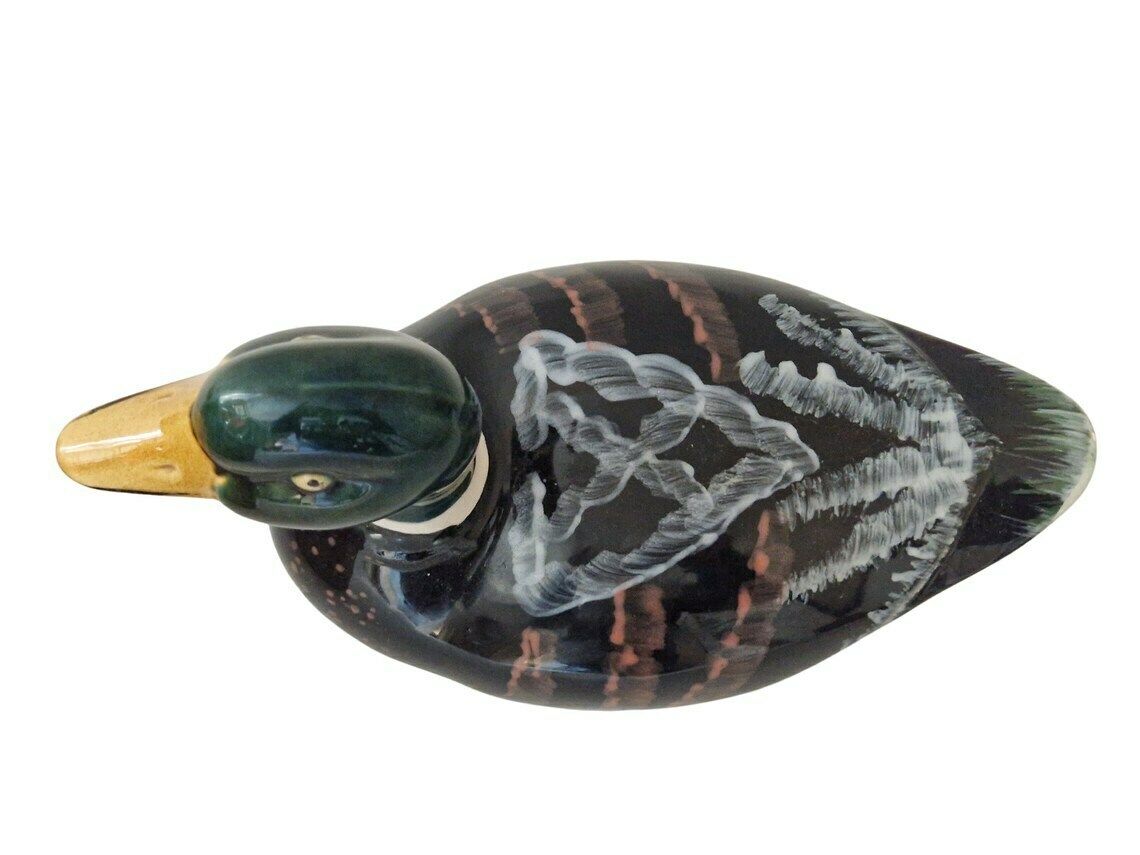 Mallard Duck Majolica Tureen By Michel Caugant French Foie Gras Terrine Woodland Table Decor photo buy